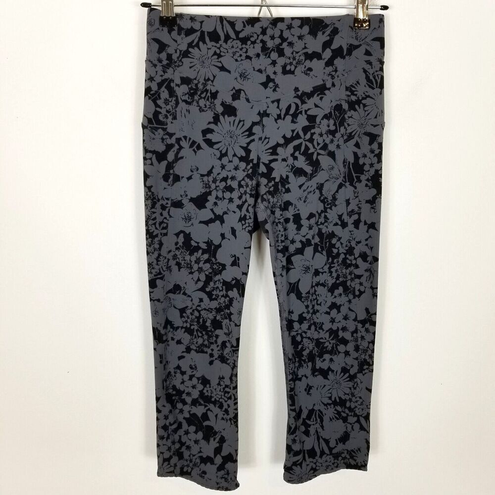 Lululemon Women All You Do Crop Athletic Pants Sz 6 Floral Nebula Black